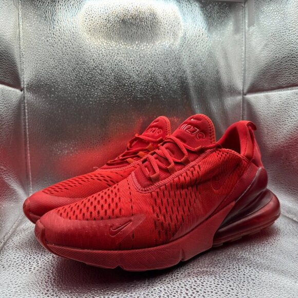 Size 11 Nike Air Max 270 University Triple Red Mens Running Shoes CV7544-600 - Picture 7 of 12